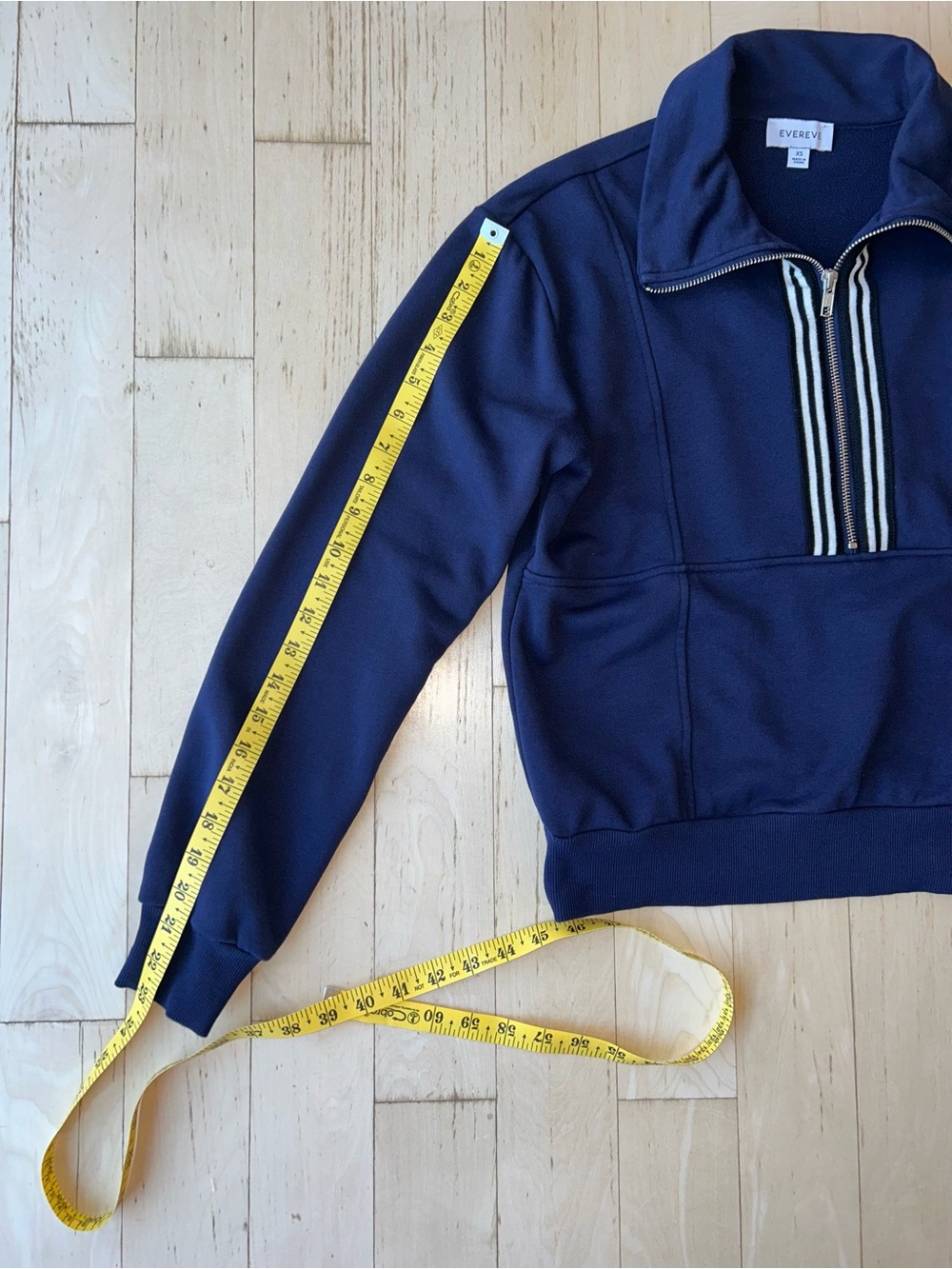 Evereve Women’s Navy/White Chelsea Half Zip Pullover Sweatshirt Size XS - Picture 10 of 14